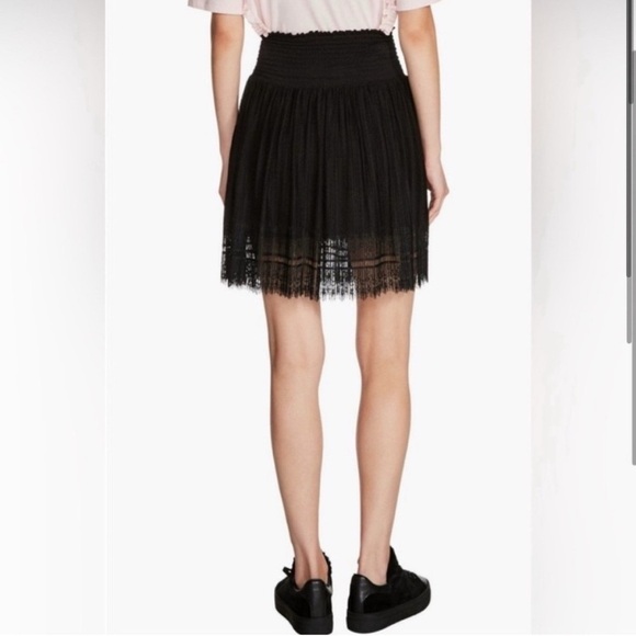 Maje Jaelys Mixed Lace Skirt in Black - Picture 2 of 10